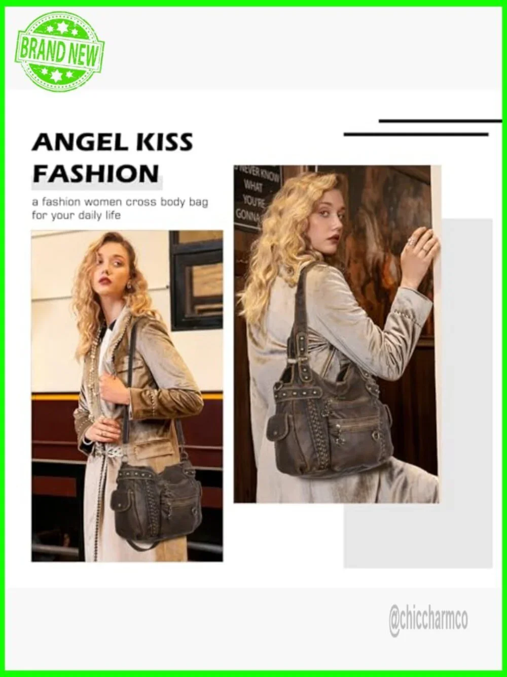Soft PU Leather Hobo Shoulder Bag with Multiple Pockets